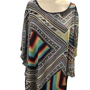 Multicolor Geometric Women's Blouse